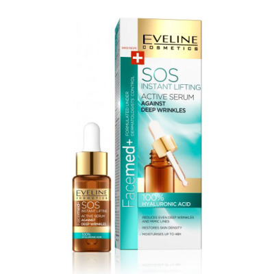 Eveline Cosmetics Facemed+ SOS 100% HYALURON ACID sérum proti hlubokým vráskám 18 ml