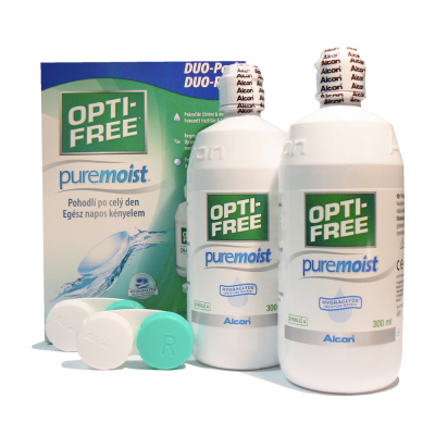 roztok na kontaktní čočky OPTI-FREE PureMoist 2x 300 ml s pouzdry